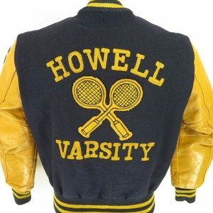 Vintage 80s Tennis Varsity Team Jacket Mens Small